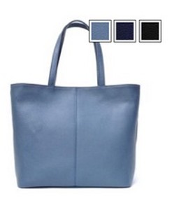 MATY - BORSA TOTE IN PELLE - 47 &times; 33 &times; 16.5 cm - COlori : avio, blu navy, nero. Foto prodotto